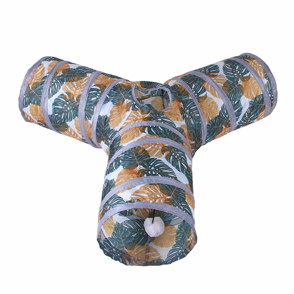 Foldable Cat Tunnel – Printed Play Toy