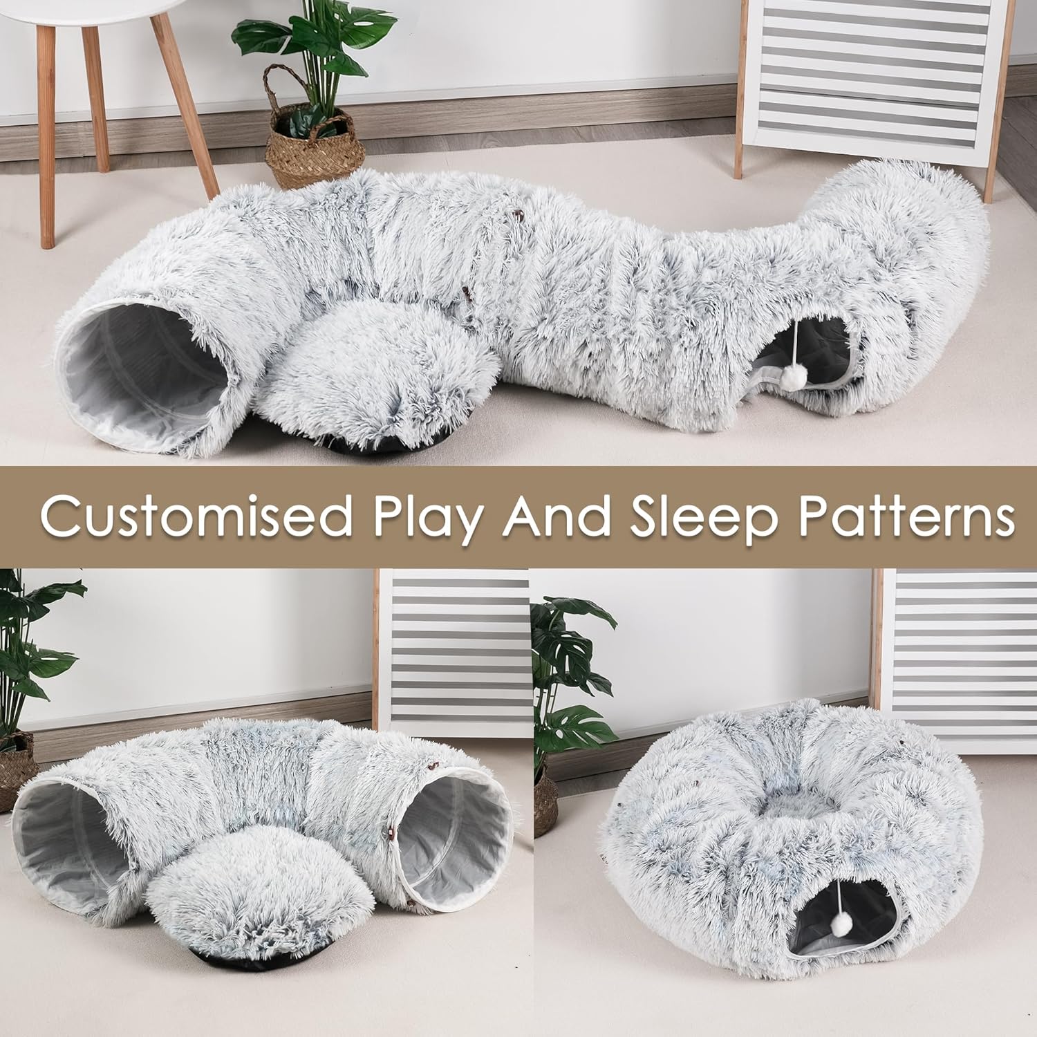 Peekaboo Cat Tunnel Bed – Indoor Play & Sleep