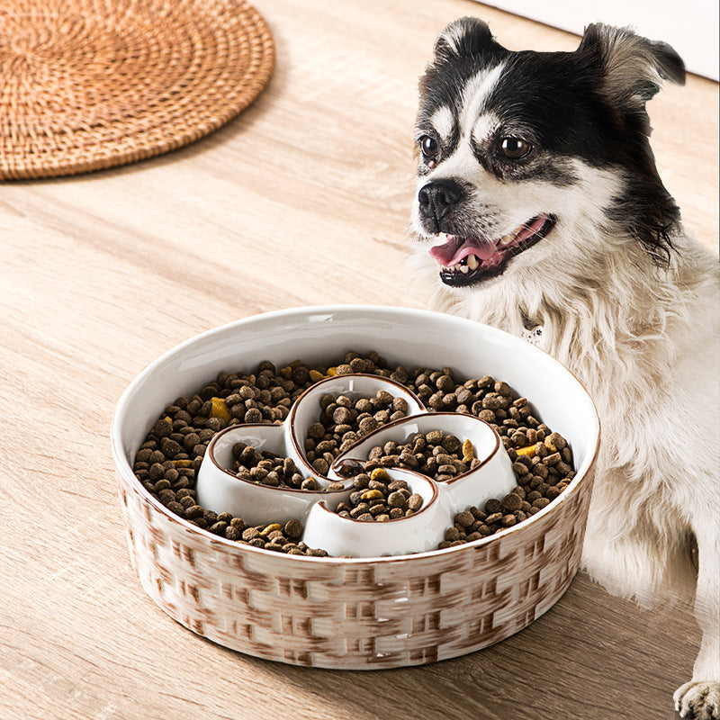 Non-Slip Ceramic Slow Feeder – Safe Eating for Pets