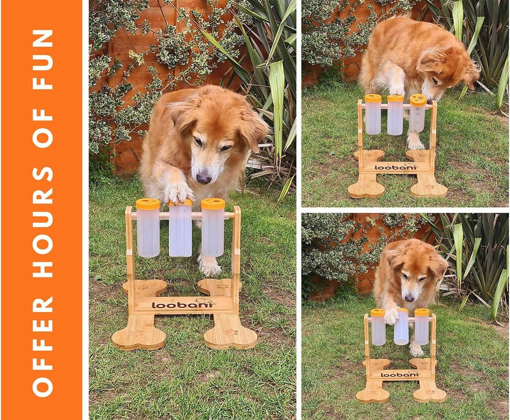 Wooden Dog Puzzle Toy – Interactive Snack Dispenser