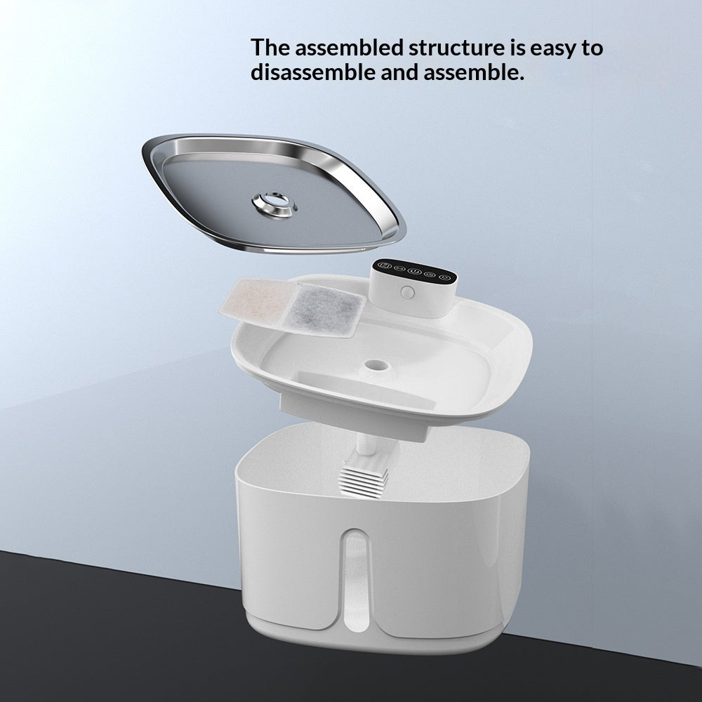 Smart Wireless Pet Water Fountain – Stainless Steel Design