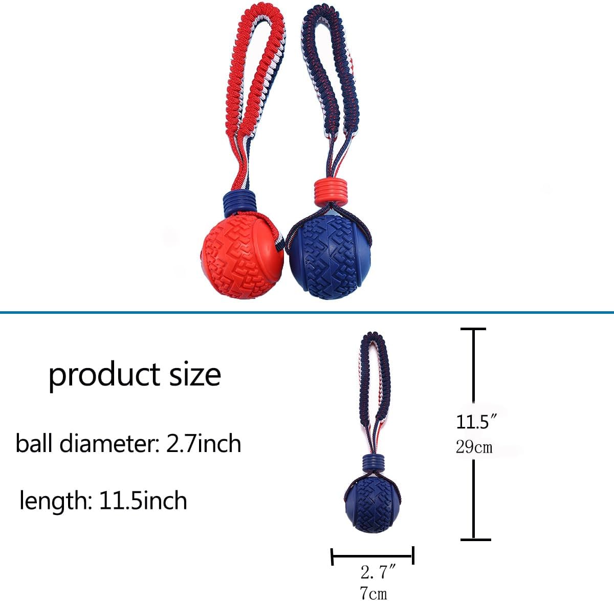 Dog Ball with Rope – Tough Tug Toy