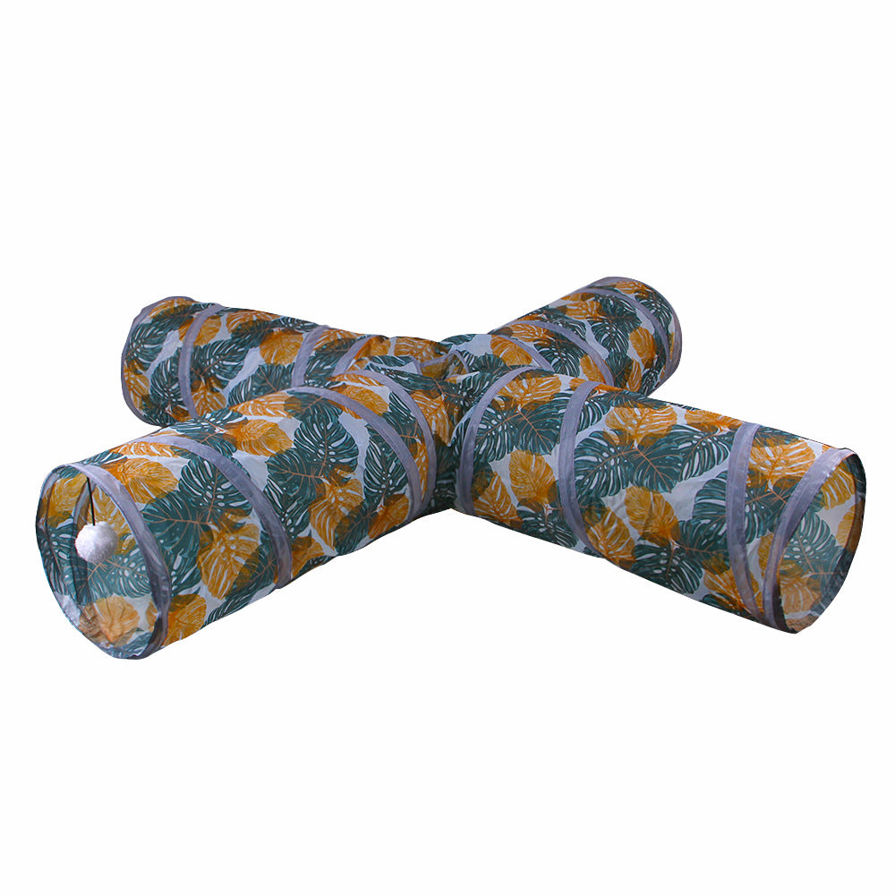 Foldable Cat Tunnel – Printed Play Toy