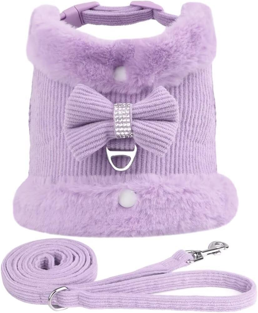 Cute Small Dog Harness Set – Bow Tie Design