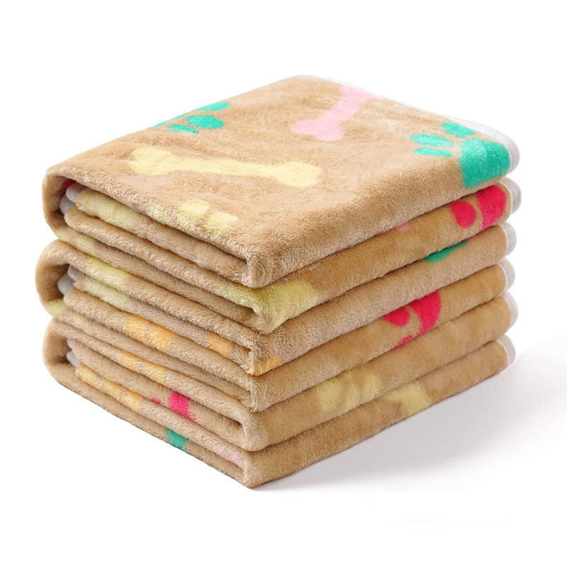 Dog Paw Print Blanket – Warm Pet Throw