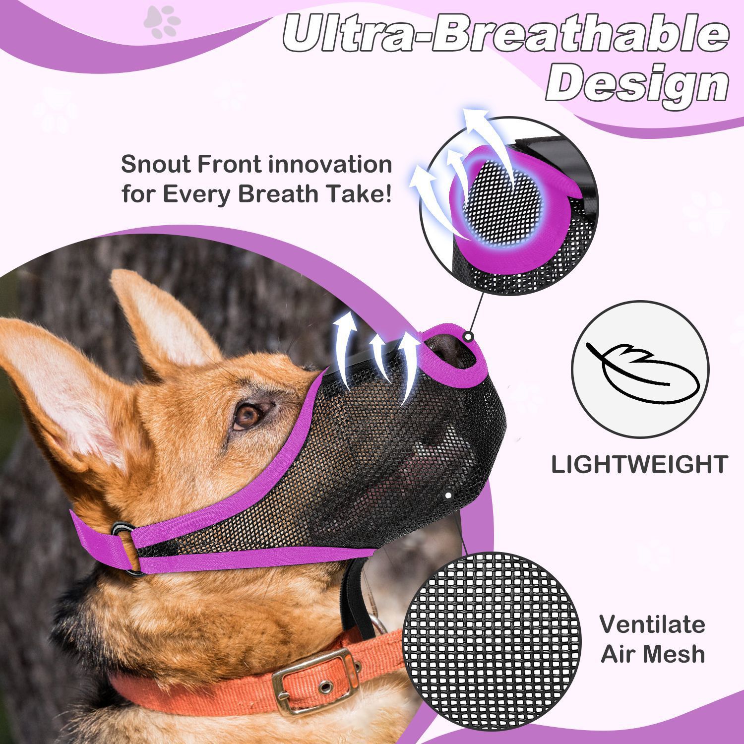 Breathable Mesh Dog Muzzle – Anti-Bite & Anti-Bark