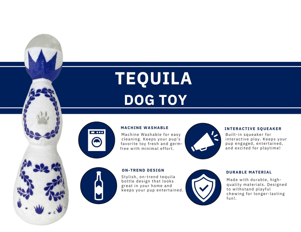 Funny Tequila Dog Toy – Plush Squeaky Birthday Gift