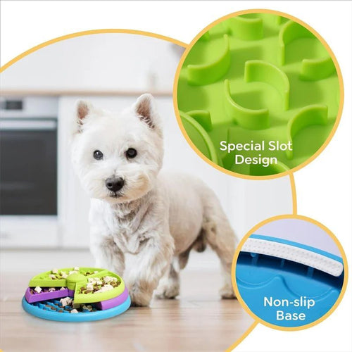 3-Layer Dog Puzzle Bowl – Slow Feeder Interactive Toy