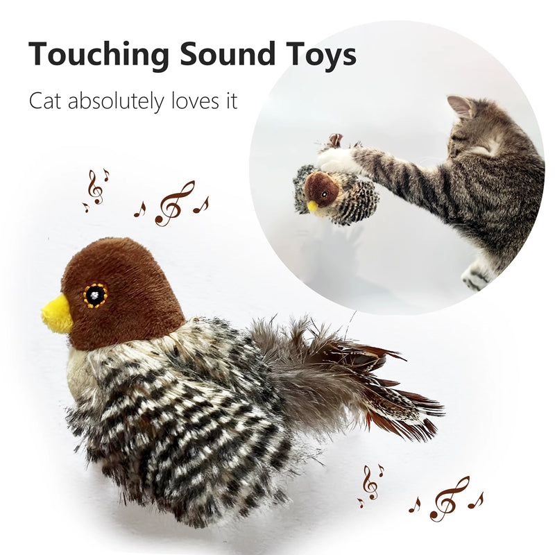 Electric Chirping Bird Cat Toy – Feather & Catnip