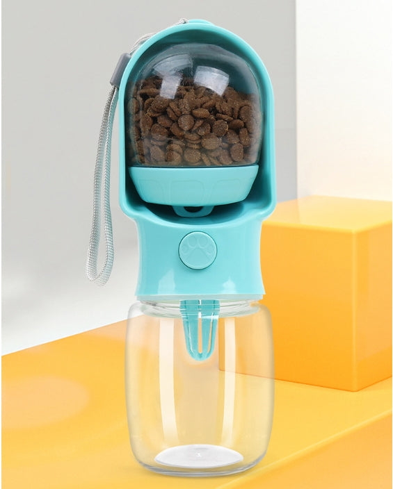 Portable Dog Water Bottle with Grain Storage – Travel Drinking Cup for Pets
