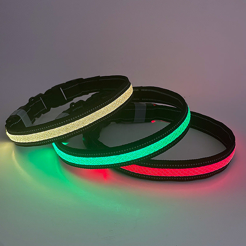 USB Charging Shiny Dog Collar – Night Safety Glow