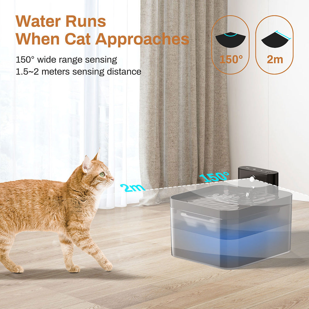 Stainless Steel Smart Pet Water Fountain – USB Powered