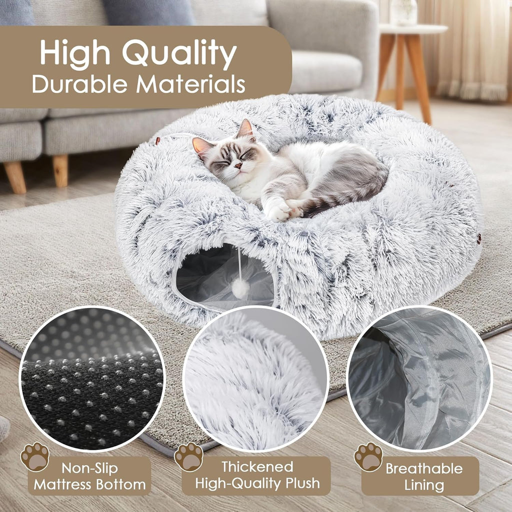 Peekaboo Cat Tunnel Bed – Indoor Play & Sleep
