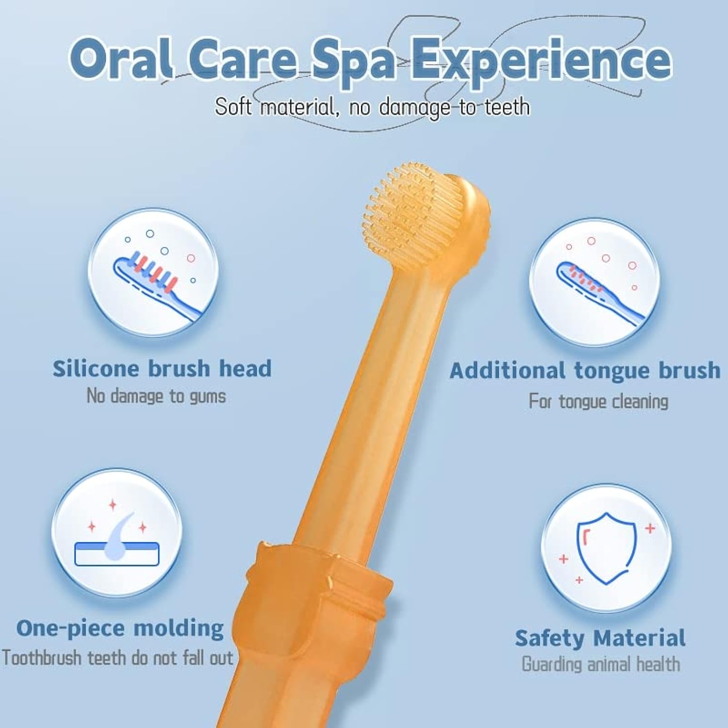 360° Silicone Pet Toothbrush for Easy Dental Care