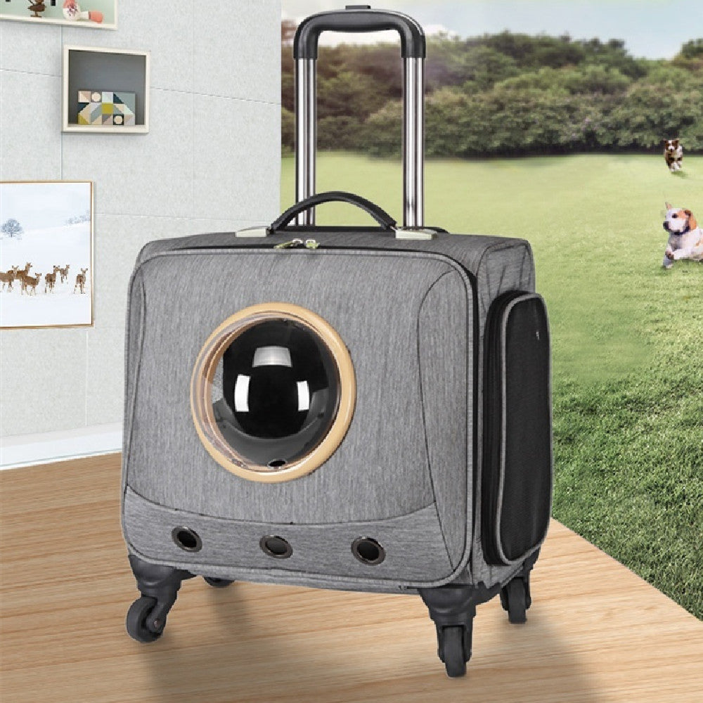Universal-Wheel Pet Carrier – Portable Travel Bag