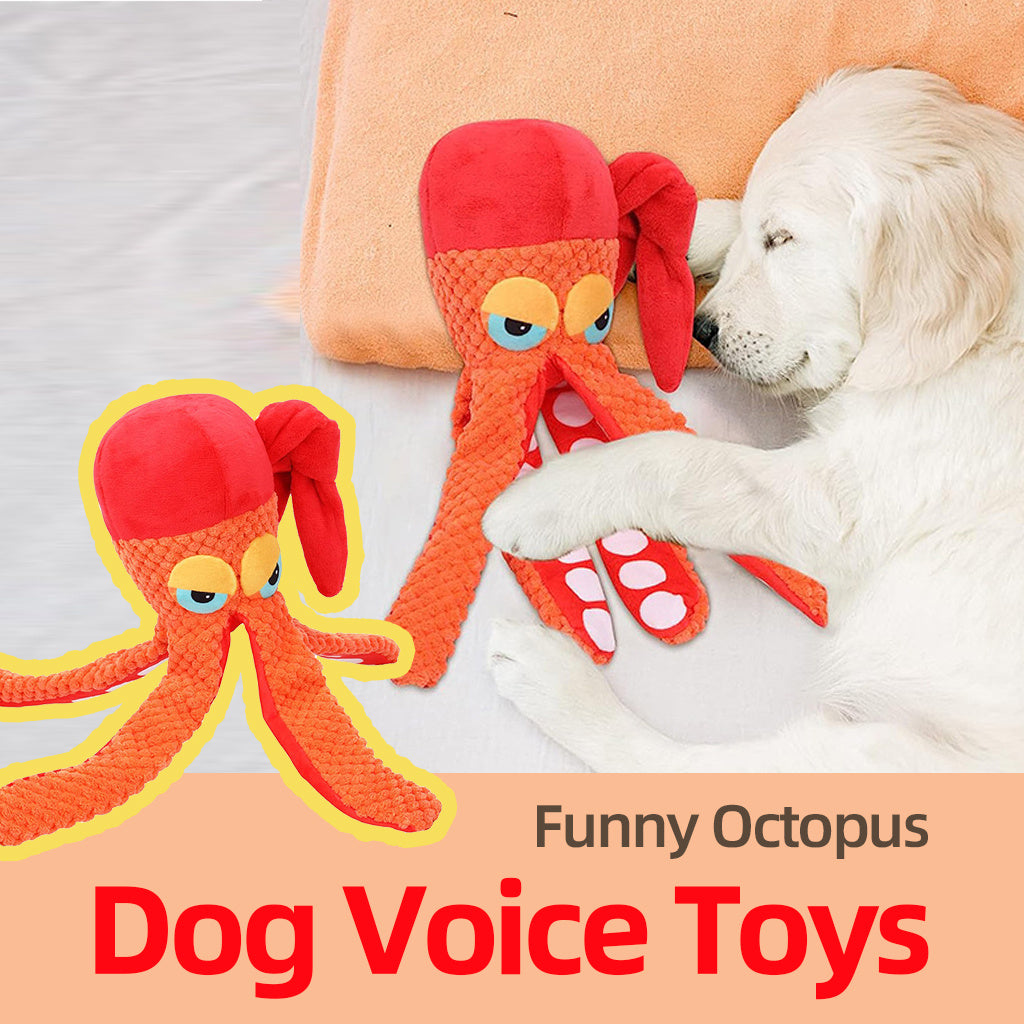 Octopus Plush Dog Toy – Squeaky Teeth Cleaning Chew